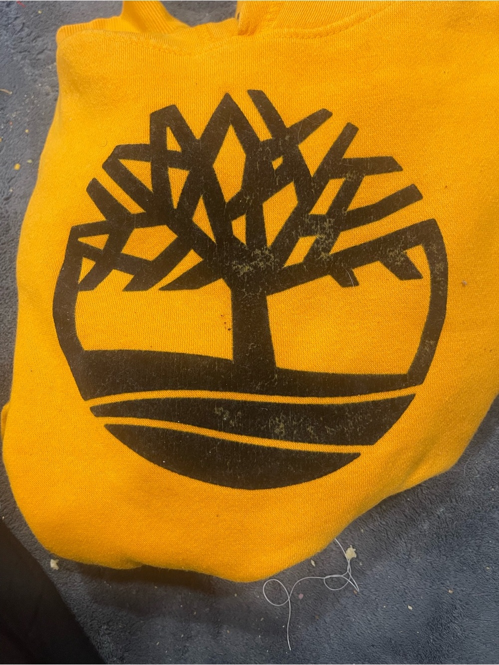 Yellow Sweatshirt with Black Tree Logo timberland